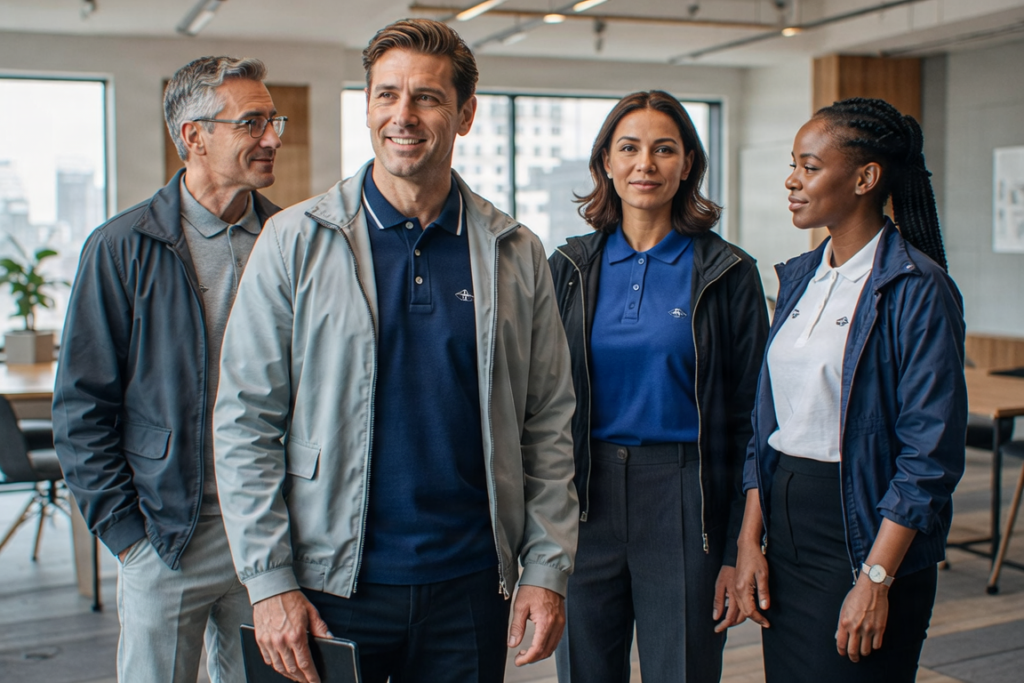 Corporate and business workwear - branded polo shirts and jackets
